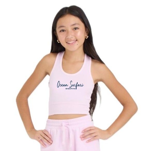 O/S DESTIN Kids Cloud Fleece Racerback Tank - Paradise Pink