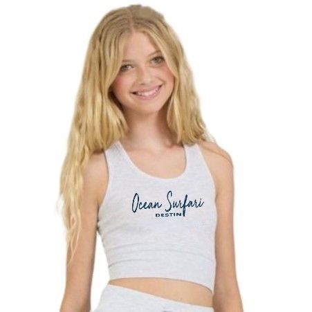 O/S DESTIN Kids Cloud Fleece Racerback Tank - Spring Grey