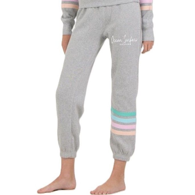 O/S DESTIN Kids HTR Fleece Jogger w/Twill Tape - Grey