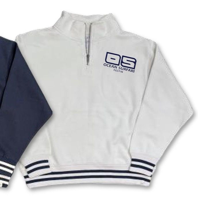 OS DESTIN Men's College 1/4 Zip - White
