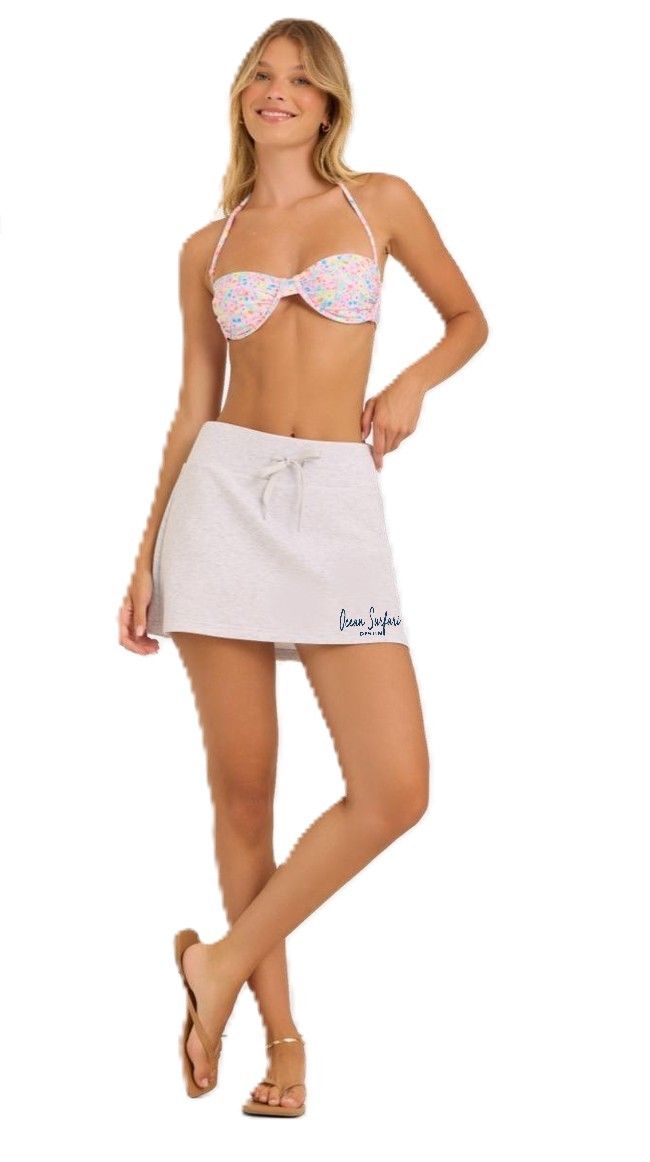 Ladies Destin Cloud Fleece Skort - Spring Grey