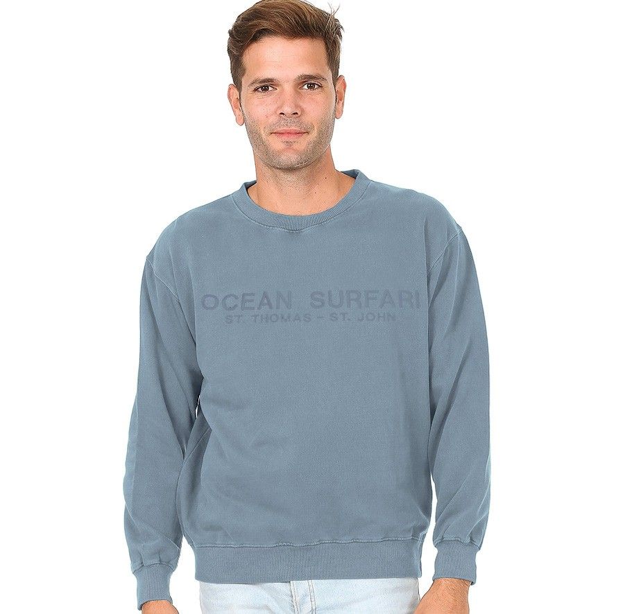 O/S USVI Garment-Dye Crew Neck Denim