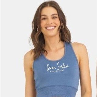 Ladies PCB Cloud Fleece Racer Tank Blue Jean