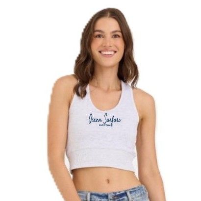 Ladies Destin Cloud Fleece Racer Tank Spring Grey