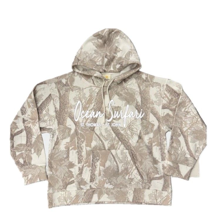 Ladies USVI Fleece Camo P/O Hoodie Soft Sand