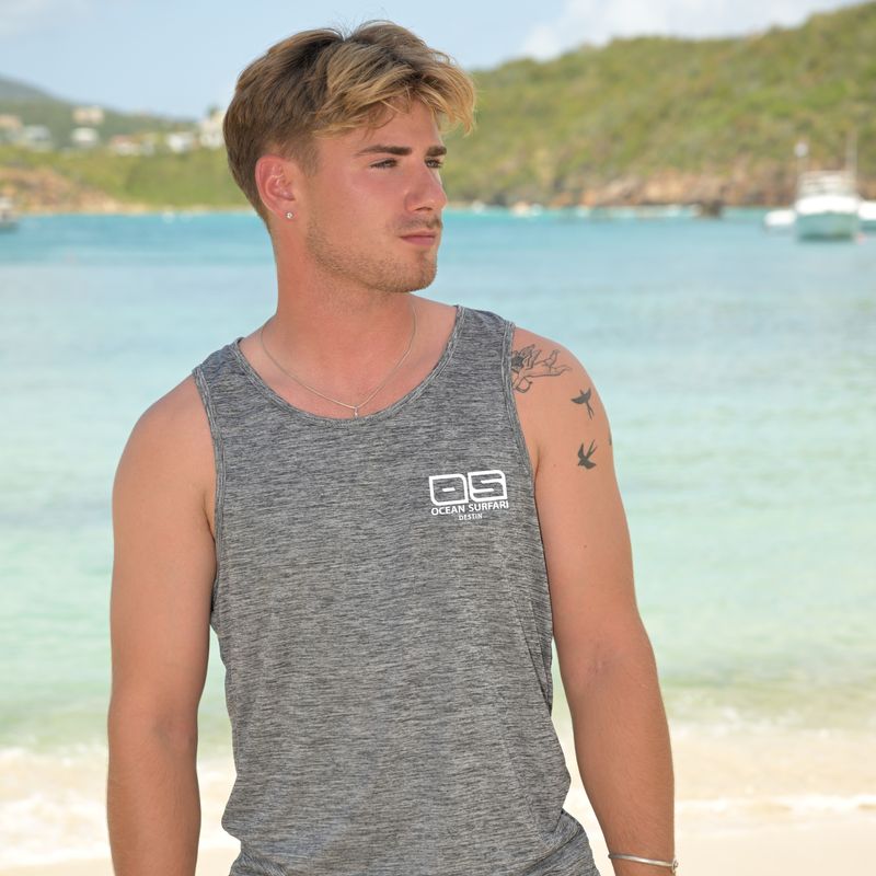 Men's Destin Perf SPF50+ Tank Charcoal Heather