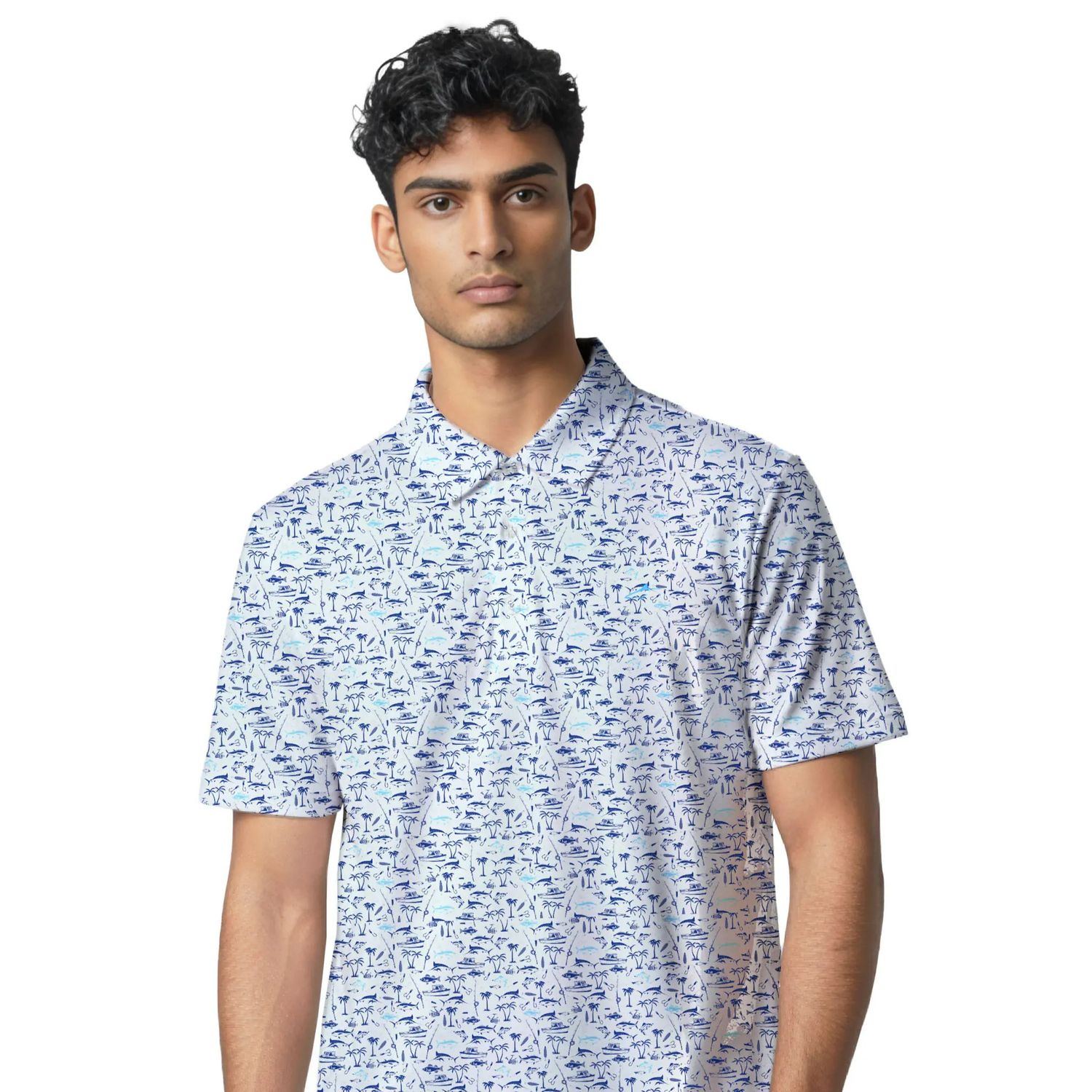 Uzzi Dri-Fit Polo Fish - White