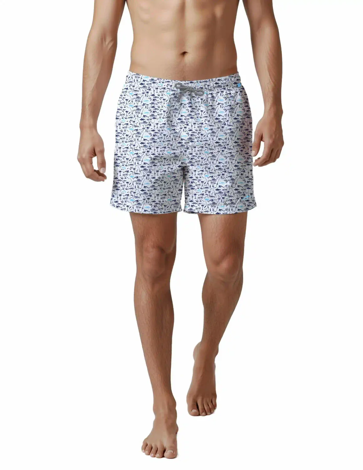 Uzzi Stretch Swim Short Fish - White
