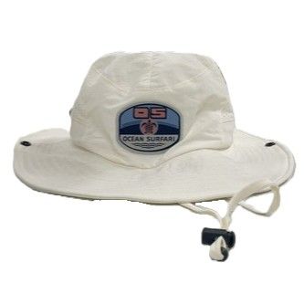 O/S Bucket Hat w/Patch, Color: Turtle - White