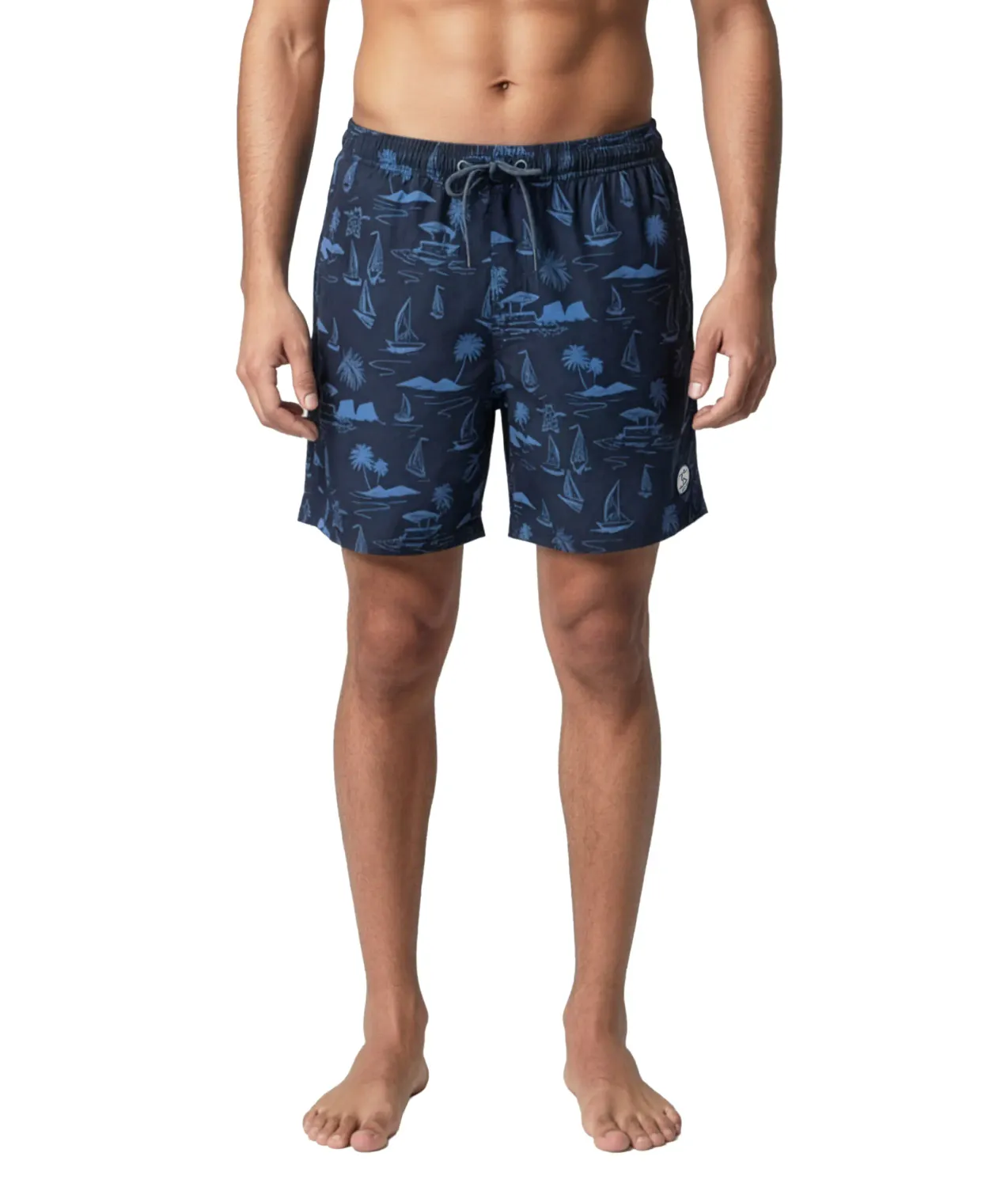 Uzzi Stretch Swim Short Boat - Navy
