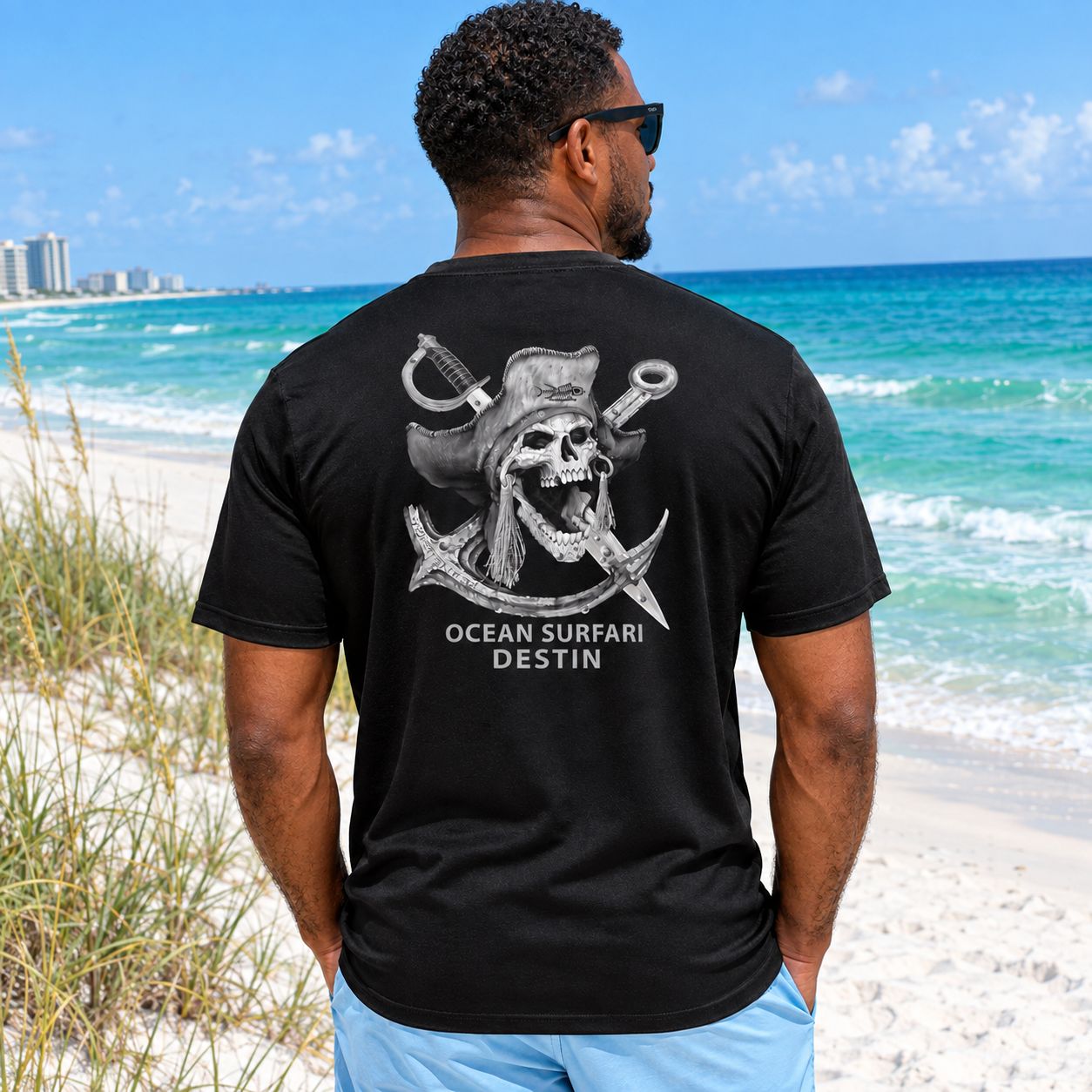 OS Destin SPF 50+ Perf Men's SS Barnacle Bill BLK