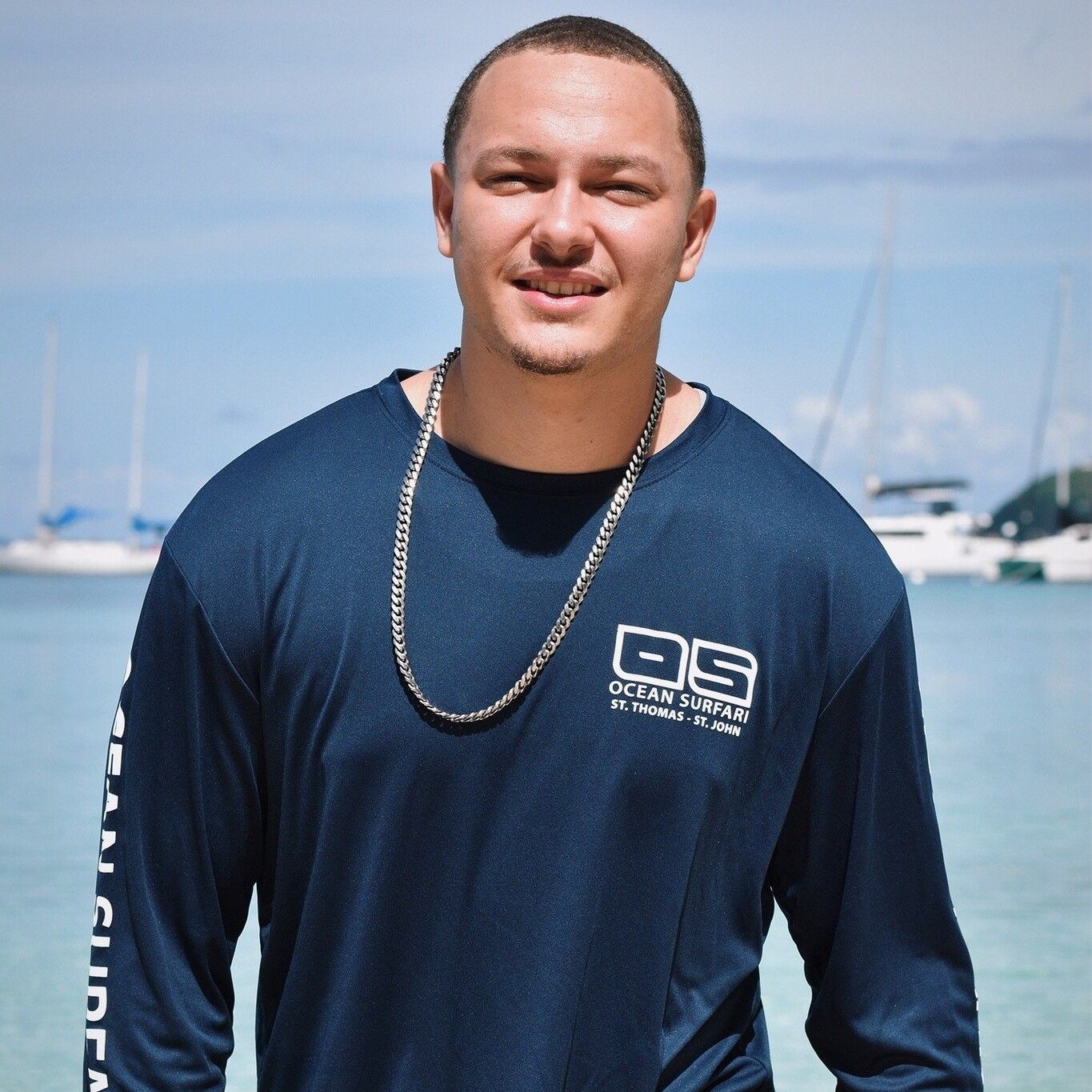 OS USVI SPF 50+ Perf Men's LS Navy SB