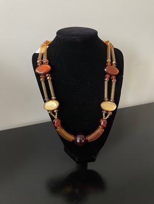 korte ketting amberkleurig
