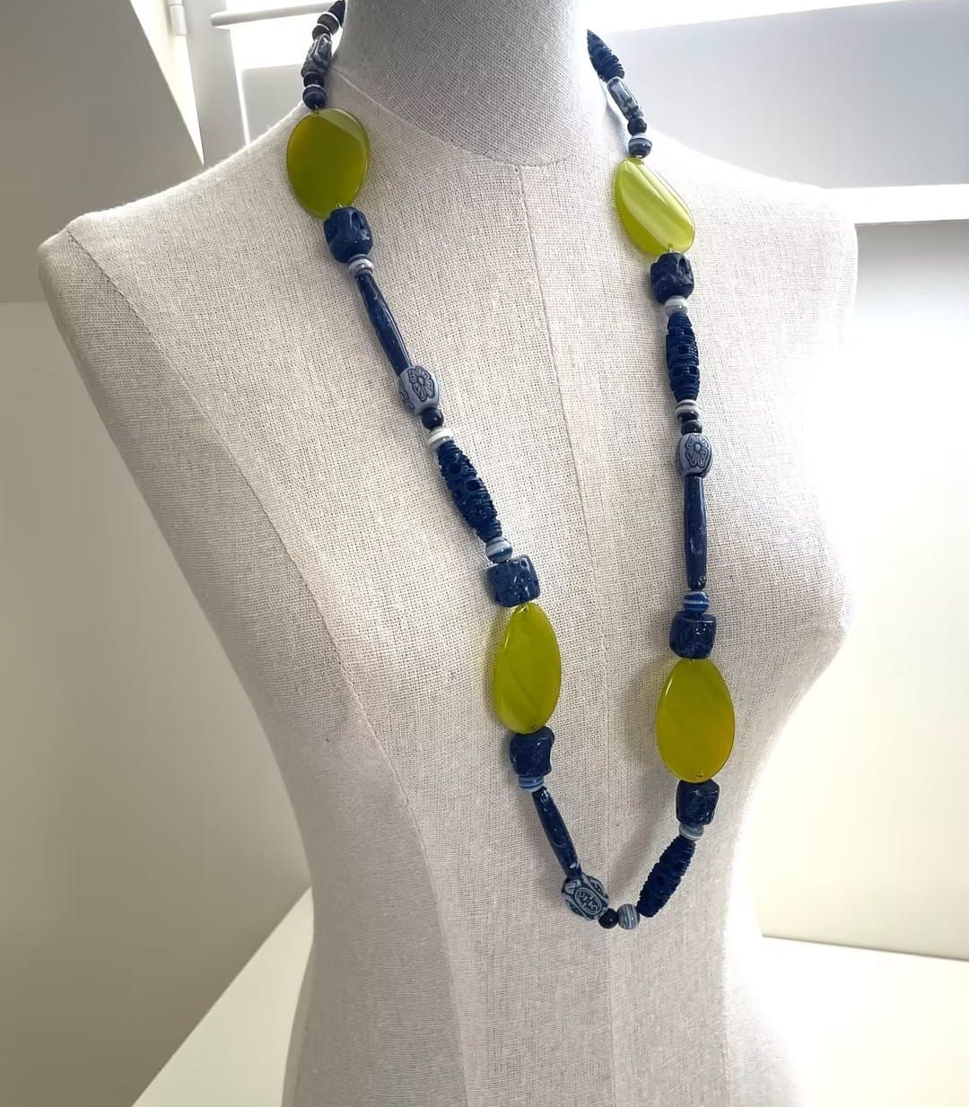 lange ketting blauw - groen