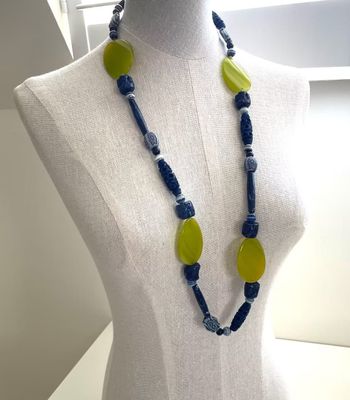 lange ketting blauw - groen