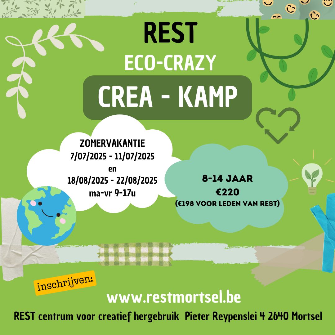 eco crazy crea kamp zomervakantie 18 tot 22/08/2025