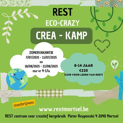 eco crazy crea kamp zomervakantie 7 tot 11/07/2025