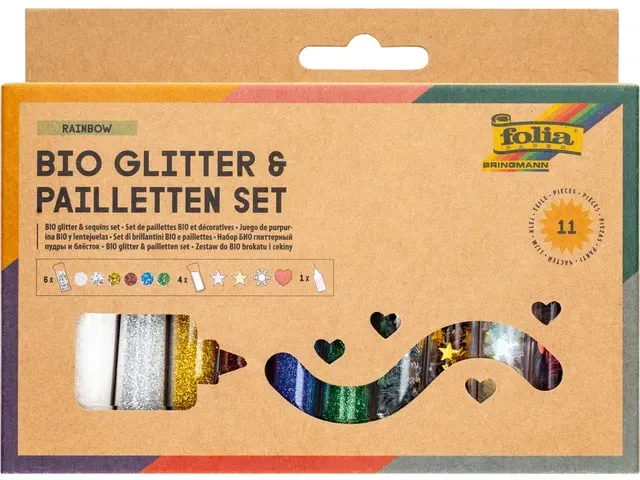 Knutselpakket Bioglitter- & paillettenset | FOLIA Knutselpakket Bioglitter- & paillettenset | FOLIA