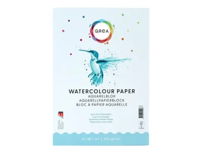 Aquarelblok Qrea A4 20vel 200gr gelijmd