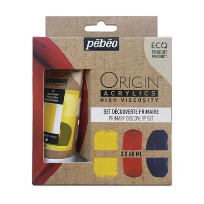 Acrylverf set | Pebeo ontdekkingsset primaire kleuren 3 x 60 ml Acrylverf set | Pebeo ontdekkingsset primaire kleuren 3 x 60 ml