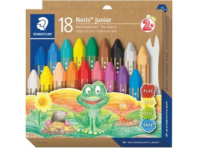 Waskrijtjes Staedtler Noris Junior etui 18 stuks.