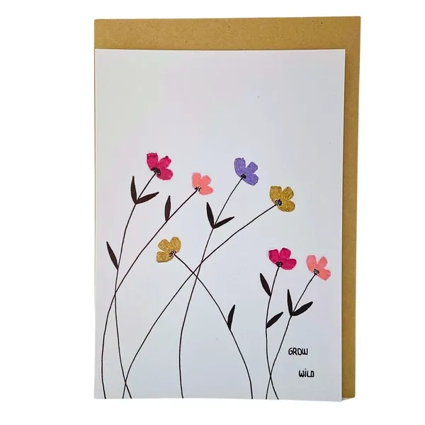 Grow wild, kaartje met bloemen Emma Nieke