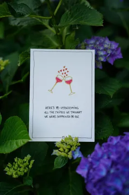 Wijnglazen, kaartje Emma Nieke