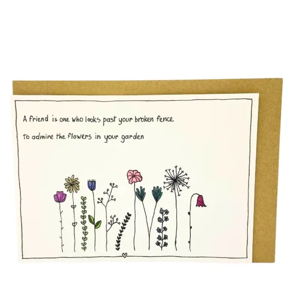 A friend kaartje met bloemen Emma Nieke