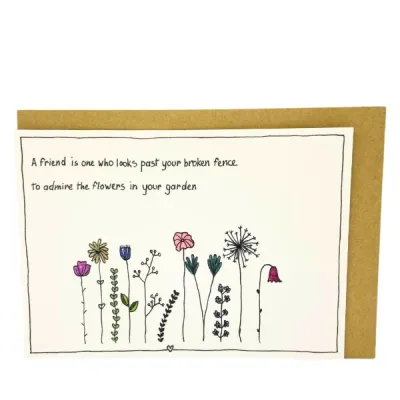 A friend kaartje met bloemen Emma Nieke