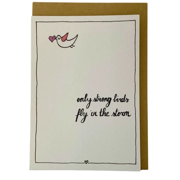 Only strong birds, kaartje Emma Nieke Only strong birds, kaartje Emma Nieke
