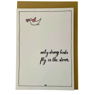 Only strong birds, kaartje Emma Nieke Only strong birds, kaartje Emma Nieke