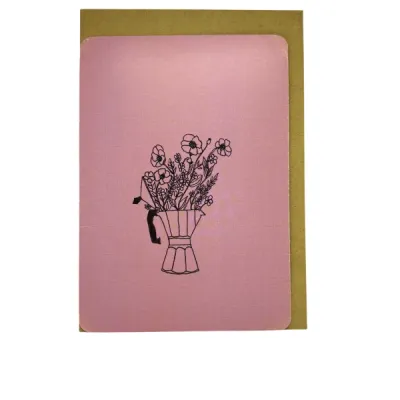 Roze koffiepot, kaartje Emma Nieke