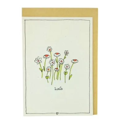 Liefs, kaartje met bloemen Emma Nieke