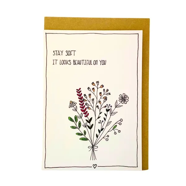 Stay soft, kaartje Emma Nieke Stay soft, kaartje Emma Nieke