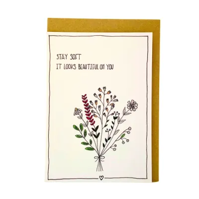 Stay soft, kaartje Emma Nieke Stay soft, kaartje Emma Nieke