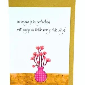 We dragen je in gedachten, kaartje Emma Nieke We dragen je in gedachten, kaartje Emma Nieke