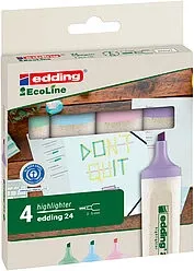 Pastel highlighters | Edding | 24 Ecoline 4 stuks Pastel highlighters | Edding | 24 Ecoline 4 stuks