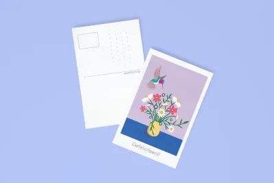 Postkaart - Gefeliciteerd Kolibrie | Studio Parkiet