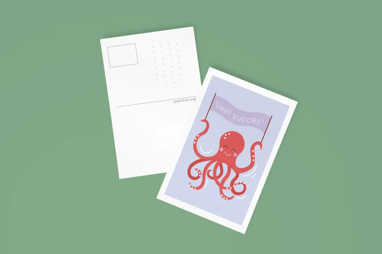 Postkaart - Veel succes Octopus | Studio Parkiet Postkaart - Veel succes Octopus | Studio Parkiet