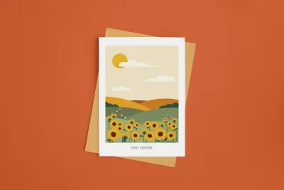 Wenskaart - Veel sterkte (zonnebloemen) | Studio Parkiet