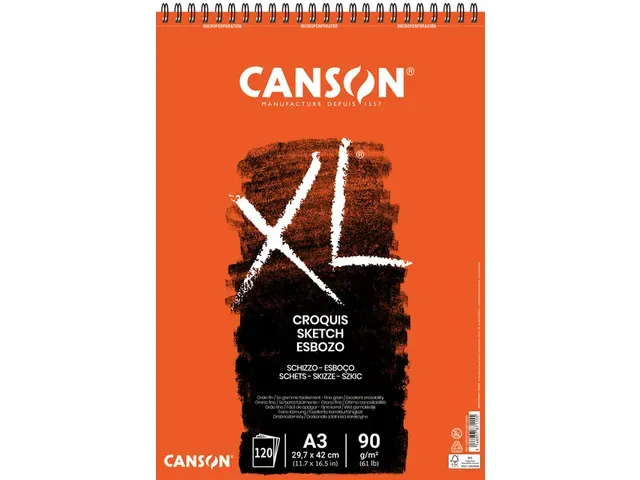 Canson | Schetspapier XL Sketch 120vel 90gr A3 ivoorwit Canson | Schetspapier XL Sketch 120vel 90gr A3 ivoorwit