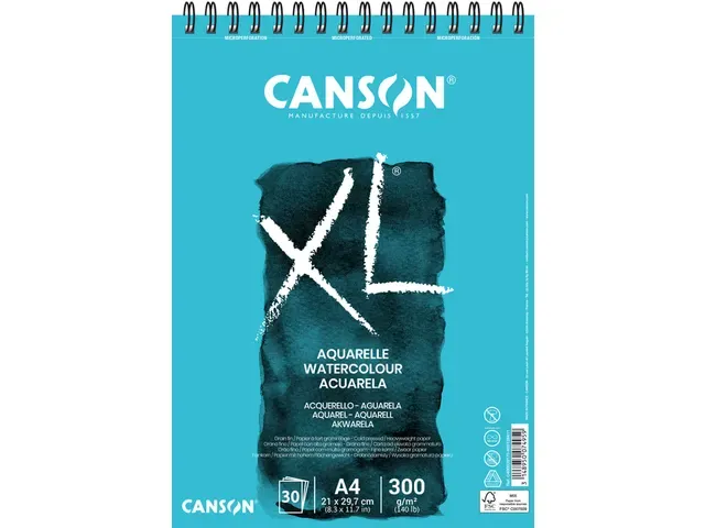 Canson | Aquarelpapier  XL A4 30 vel 300gr spiraal