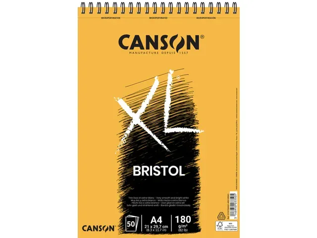 Canson | Bristolpapier XL Bristol 50vel 180gr A4 extra wit Canson | Bristolpapier XL Bristol 50vel 180gr A4 extra wit