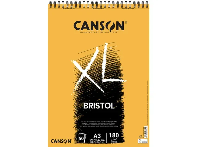 Canson | Bristolpapier  XL Bristol 50vel 180gr A3 extra wit