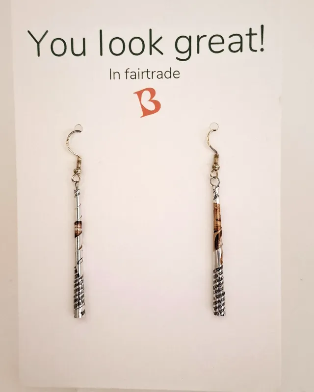 Oorbellen | Kibibi | blikjes lang | upcycled & fairtrade