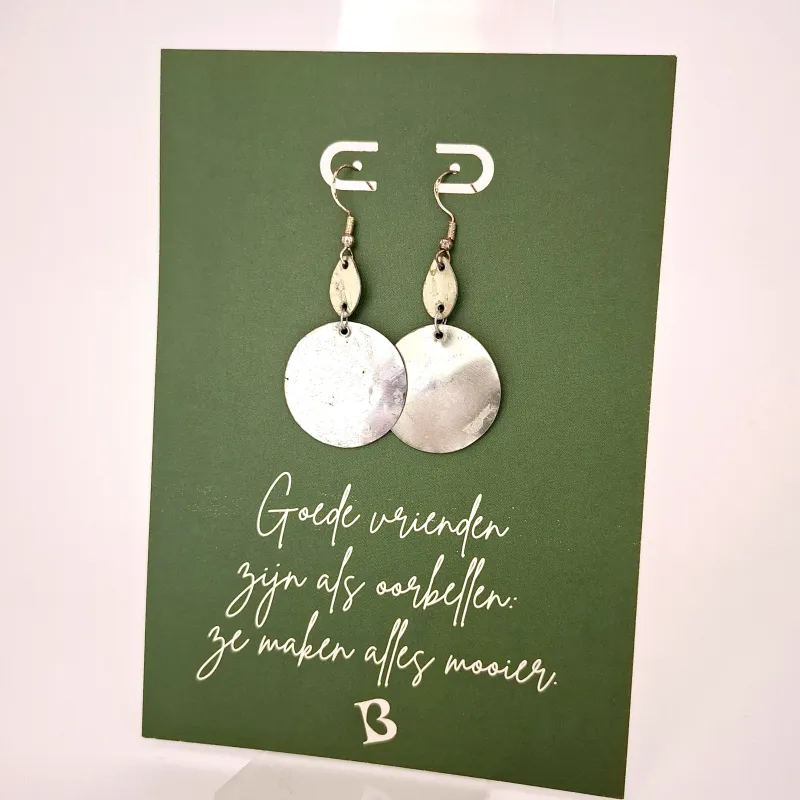 Oorbellen | KIBIBI | blikjes rond groot | upcycled & fairtrade
