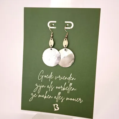 Oorbellen | KIBIBI | blikjes rond groot | upcycled & fairtrade