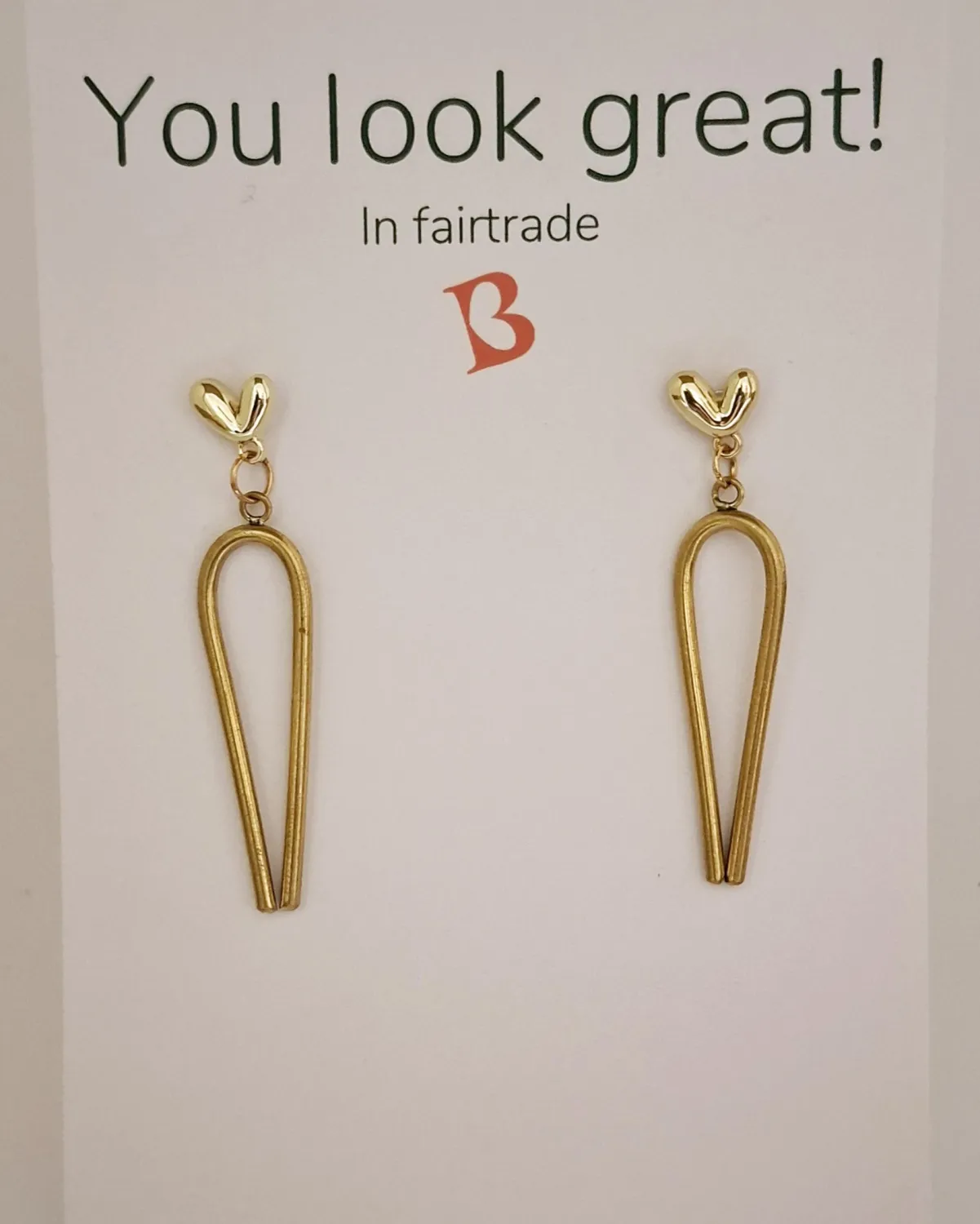 Oorbellen | KIBIBI | messing hartjes | upcycled & fairtrade Oorbellen | KIBIBI | messing hartjes | upcycled & fairtrade