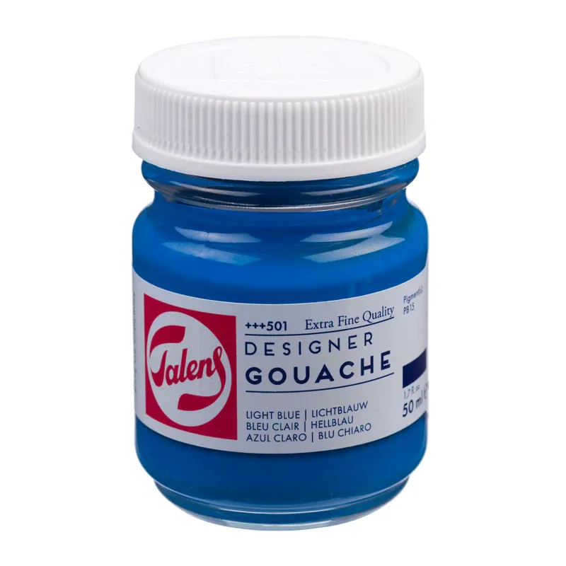 Talens Gouache | Extra Fine Quality | Fles 50 ml Lichtblauw (Cyaan)