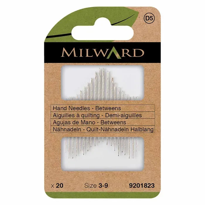Milward Betweens quiltnaalden nr.3-9 - 20st Milward Betweens quiltnaalden nr.3-9 - 20st